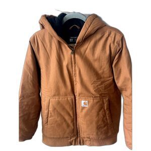 Carhartt CP8545 Boys Size L (14-16) Canvas Insulated Hooded Active Coat Jacket